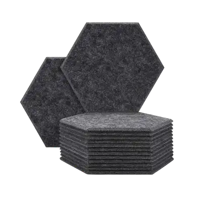 panel acústico autoadhesivo hexagonal gris antracita