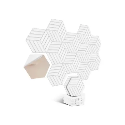 Paneles acústicos hexagonales cubo autoadhesivos blancos