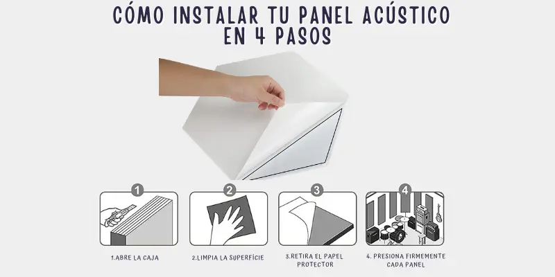 cómo instalar un panel acústico con cinta de doble cara o autoadhesivo